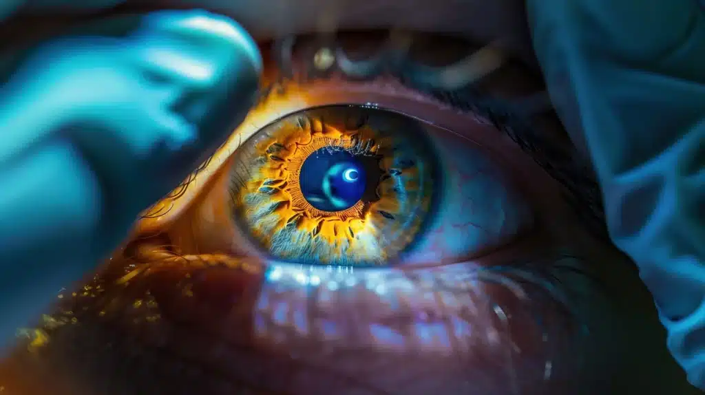 A specialist eye examination can detect the early signs of age-related macular degeneration, often before a patient notices any change in their vision